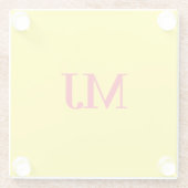 Trendy schlichte Monogramm-Initialen Glasuntersetzer (Rückseite)