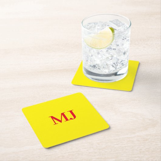 Trendy schlichte Monogramm-Initialen Rechteckiger Pappuntersetzer (Vor Ort)