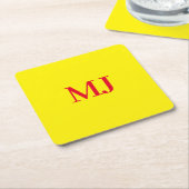 Trendy schlichte Monogramm-Initialen Rechteckiger Pappuntersetzer (angewinkelt)