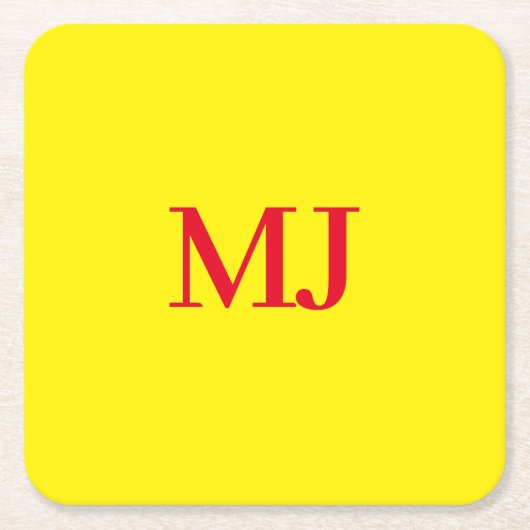 Trendy schlichte Monogramm-Initialen Rechteckiger Pappuntersetzer (Vorderseite)