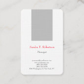 Trendy schlichte, schlicht-minimalistisch silbergr visitenkarte (Vorderseite)