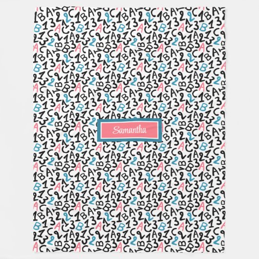 Trendy School Fleece mit Monogramm für Mädchen (Vorderseite)