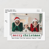 Trendy Schreibwriter Schriftart Frohe Weihnachts-F Postkarte (Vorne/Hinten)