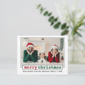 Trendy Schreibwriter Schriftart Frohe Weihnachts-F Postkarte (Stehend Vorderseite)