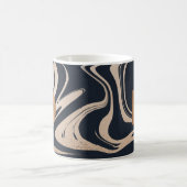 Trendy schwarz Marmor Kupfer geometrisch Ihren Nam Kaffeetasse (Mittel)