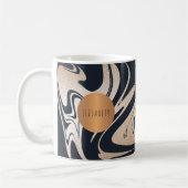 Trendy schwarz Marmor Kupfer geometrisch Ihren Nam Kaffeetasse (Links)