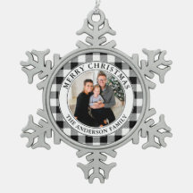 Trendy Schwarz und Weiß Kariert frohe Weihnachten