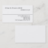 Trendy Schwarz-weiß Attorney at Law Business Card Visitenkarte (Vorne/Hinten)