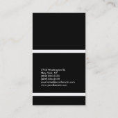 Trendy Schwarz-weiß Beruflich modern Visitenkarte (Rückseite)