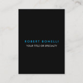 Trendy Schwarz-weiß Blue Minimalistisch Schlicht Visitenkarte (Vorderseite)