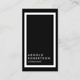 Trendy Schwarz-weiß Border Modern Business Card Visitenkarte