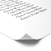 Trendy Schwarz-weiß Bow Chic Wedding Seating Chart Poster (Ecke)