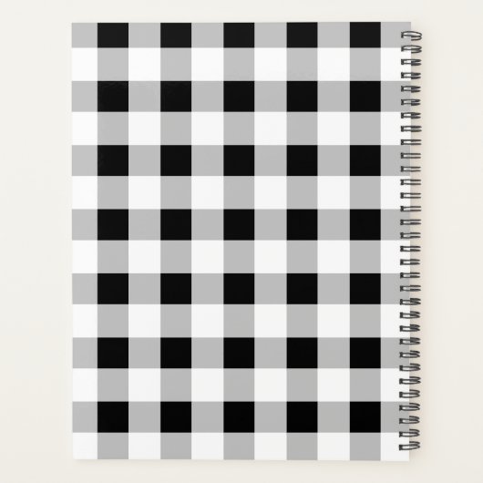 Trendy Schwarz-weiß Checkered Zuhause School Lekti Planer (Rückseite)
