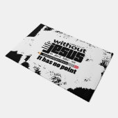 Trendy Schwarz-weiß Christlich inspirierendes Zita Fußmatte (Schrägansicht)