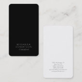Trendy Schwarz-weiß Creative Consultant Manager Visitenkarte (Vorne/Hinten)