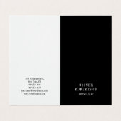 Trendy Schwarz-weiß Creative Einzigartig Einfach S Visitenkarten (Außenseite Aufgefaltet)