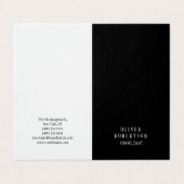 Trendy Schwarz-weiß Creative Einzigartige Premium Visitenkarten (Außenseite Aufgefaltet)