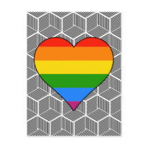 Trendy Schwarz-weiß Design Rainbow Heart Liebe
