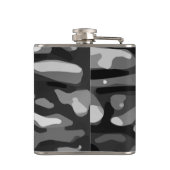 Trendy Schwarz-weiß Grau Abstraktes Muster Flachmann (Rückseite)