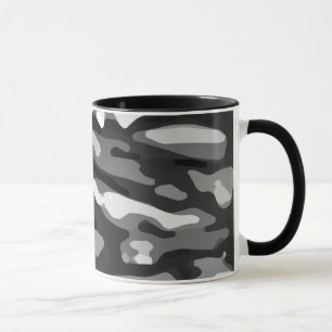 Trendy Schwarz-weiß Grau Abstraktes Muster Tasse