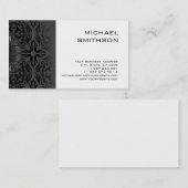 Trendy Schwarz-weiß Gray Pattern Business Card Visitenkarte (Vorne/Hinten)