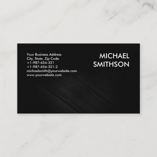 Trendy Schwarz-weiß Gray Pattern Business Card Visitenkarte (Vorderseite)
