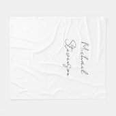 Trendy Schwarz-weiß Handwriting Minimalistisch Fleecedecke (Vorderseite (Horizontal))