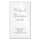 Trendy Schwarz-weiß Handwriting Minimalistisch Magnetische Visitenkarte (Vorderseite Vertikal)
