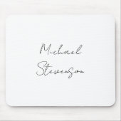 Trendy Schwarz-weiß Handwriting Minimalistisch Mousepad (Vorne)
