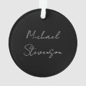 Trendy Schwarz-weiß Handwriting Minimalistisch Ornament (Rückseite)