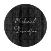 Trendy Schwarz-weiß Handwriting Minimalistisch Schneidebrett (Vorderseite)