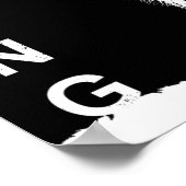 Trendy Schwarz-weiß Lion Template Nature Animal Poster (Ecke)