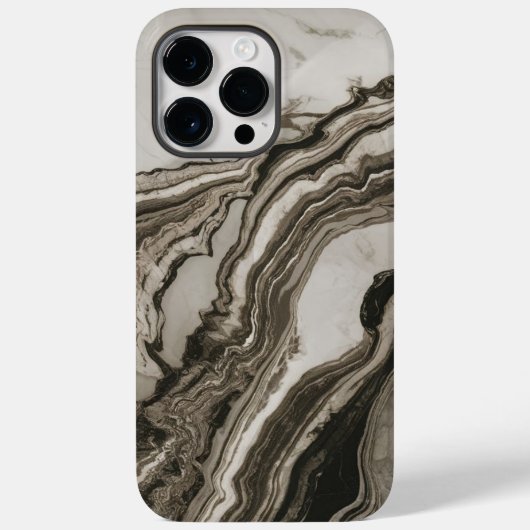 Trendy Schwarz-weiß Marble Cool Case-Mate iPhone Hülle (Rückseite)