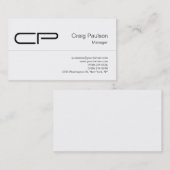 Trendy Schwarz-weiß Modern Monogram Business Card Visitenkarte (Vorne/Hinten)