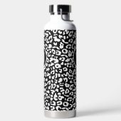 Trendy Schwarz-weiß Monogram Trinkflasche (links)