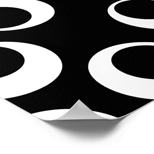 Trendy Schwarz-Weiß Retro-Design. Poster (Ecke)