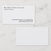 Trendy Schwarz-weiß Simple Schlicht Business Card Visitenkarte (Vorne/Hinten)
