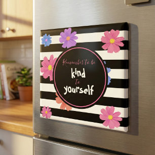 Trendy Schwarz & Weiß Streifen Inspiration Magnet