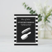Trendy Schwarz-weiß Stripes Ernennung Erinnerung Postkarte (Stehend Vorderseite)