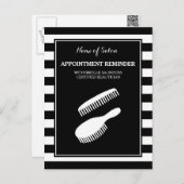 Trendy Schwarz-weiß Stripes Ernennung Erinnerung Postkarte (Vorne/Hinten)