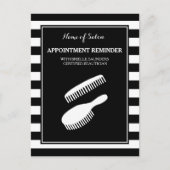 Trendy Schwarz-weiß Stripes Ernennung Erinnerung Postkarte (Vorderseite)