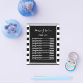 Trendy Schwarz-weiß Stripes Friseur Preisliste Flyer (Einzeln)