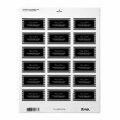 Trendy Schwarz-weiß Stripes Hair and Beauty Salon Adressaufkleber (Vorne)