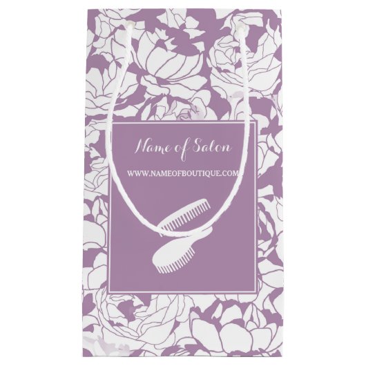 Trendy Schwarz-weiß Stripes Hair and Beauty Salon Kleine Geschenktüte (Vorderseite)