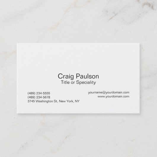 Trendy Schwarz-weiß Stylish Business Card Visitenkarte (Vorderseite)