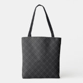 Trendy Schwarz-weiß tartan Personalize Monogram Tasche (Rückseite)