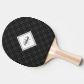 Trendy Schwarz-weiß tartan Personalize Monogram Tischtennis Schläger (Seitenansicht)