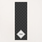 Trendy Schwarz-weiß tartan Personalize Monogram Yogamatte (Vorderseite)