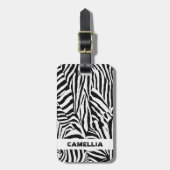 Trendy Schwarz-weiß Zebra Skin Modern Pattern Gepäckanhänger (Vorderseite vertikal)