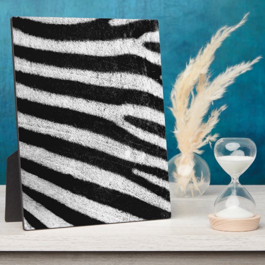 Trendy Schwarz-weiß Zebra Stripes Fotoplatte (Seite)